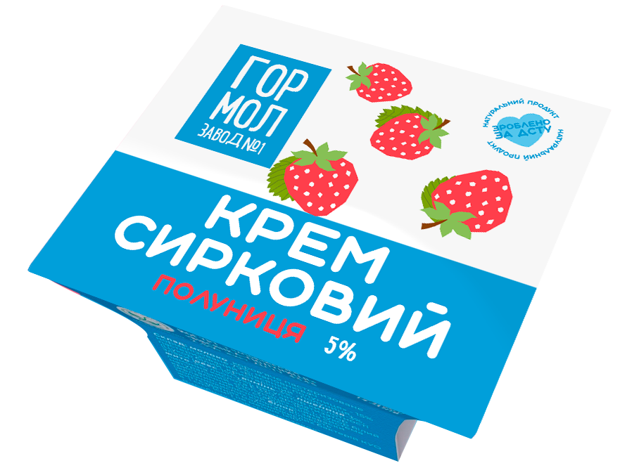 Товар: Крем творожный «Клубника» 5%