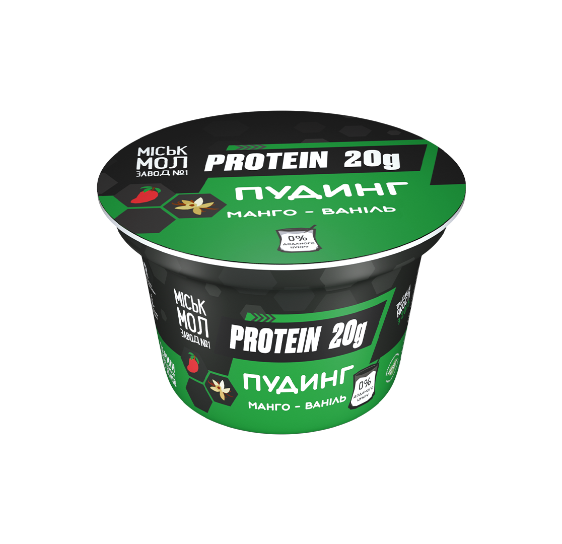 Товар: Протеїновий пудинг нежирний з сиропом «Манго-ваніль»