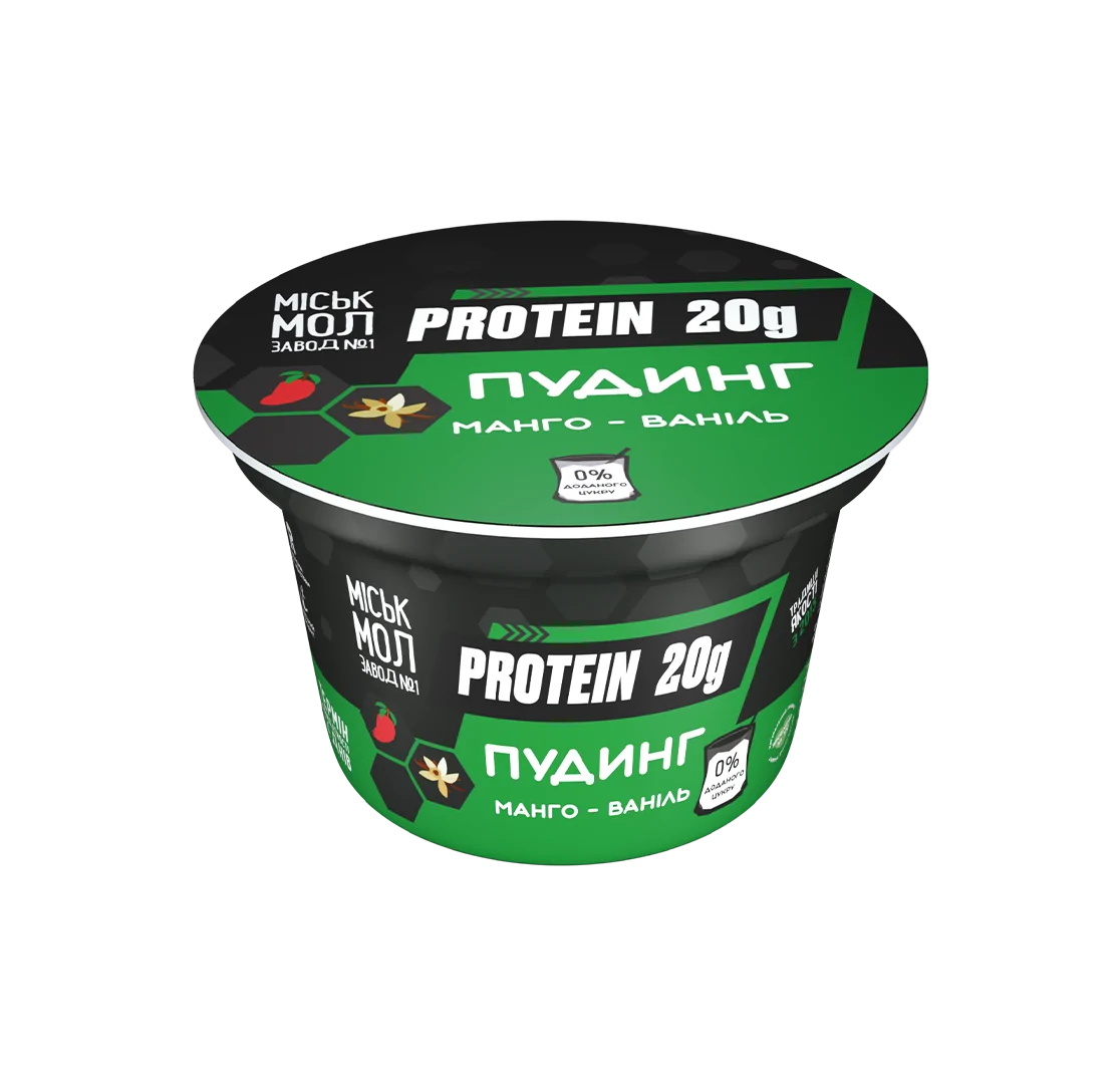 Товар: Протеїновий пудинг нежирний з сиропом «Манго-ваніль»